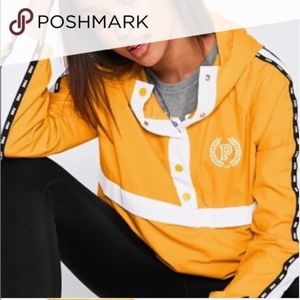 Victoria’s Secret PINK Logo Jacket Windbreaker Anorak Yellow XS/S